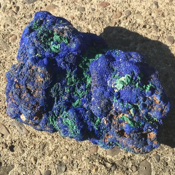 Over 2 lbs Solid Large Azurite with Malachite Specimen - Picture 9 of 13